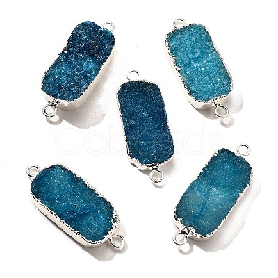 Natural Dyed Quartz Crystal Links Connector Charms G-K189-02S-01-1
