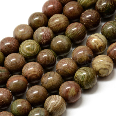 Natural Red Rainbow Jasper Beads Strands G-Q462-49-6mm-1