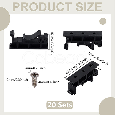 20 Pairs Plastic DIN Rail Mounting Bracket FIND-GA0007-27A-1
