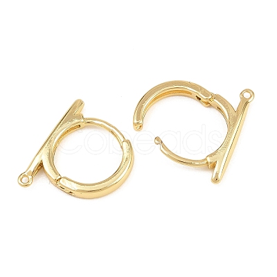 Brass Hoop Earring Findings KK-H292-38G-01-1