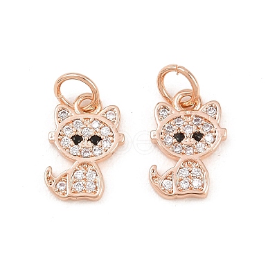 Brass Micro Pave Clear Cubic Zirconia Charms ZIRC-C020-38-1