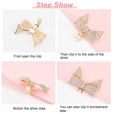 Alloy Rhinestone Shoe Decorations DIY-FG0003-79G-1