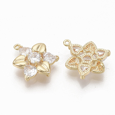 Brass Clear Cubic Zirconia Links LS-X-ZIRC-Q021-040G-NF-1