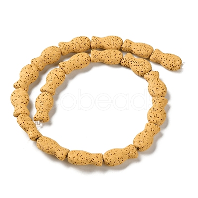 Fish Dyed Natural Lava Rock Beads Strands G-O126-01A-08-1