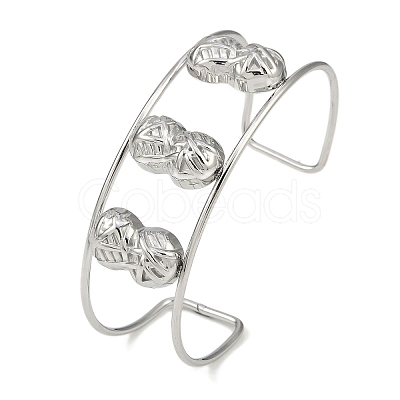 Non-Tarnish 304 Stainless Steel Wide Textured Open Cuff Bangles BJEW-Q348-05P-08-1