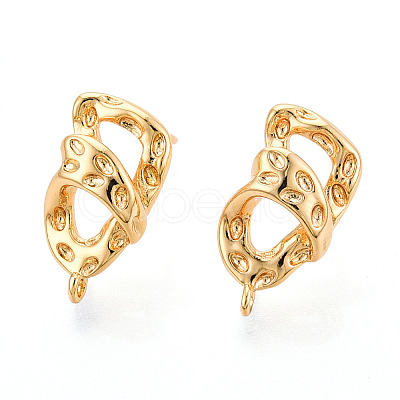 Brass Stud Earring Findings KK-N263-17G-1