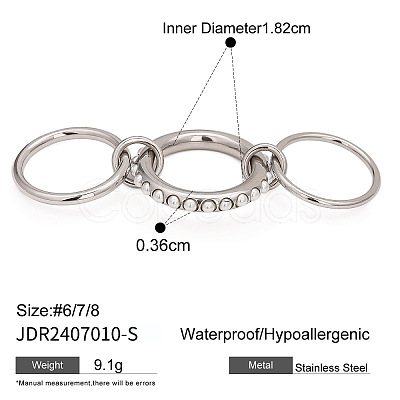 304 Stainless Steel with Plastic Pearl Finger Rings FS-WGBE181-07-1