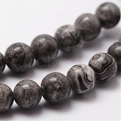 Natural Map Stone/Picasso Stone/Picasso Jasper Bead Strands G-D840-60-6mm-1