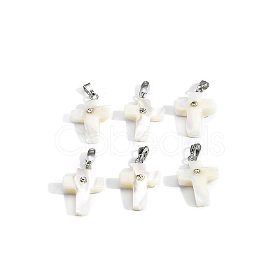 Natural White Shell Pendants PW-WG99836-01-1