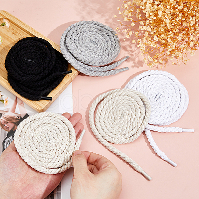 4 Pairs 4 Colors Cotton Shoelaces FIND-FH0012-05-1