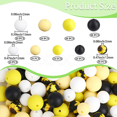 100Pcs Silicone Beads SIL-PA0001-39B-1