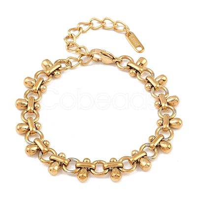304 Stainless Steel Teardrop Link Chain Bracelets for Women SA-CBA9061-01G-1