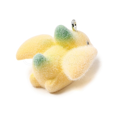 Flocking Opaque Resin Pendants RESI-G128-01F-1