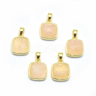 Natural Rose Quartz Pendants G-O176K-02G-1