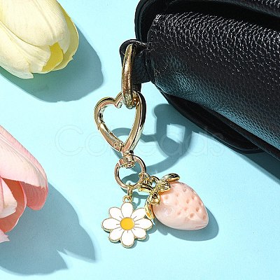 Acrylic Strawberry Pendant Decoration HJEW-SW00120-04-1