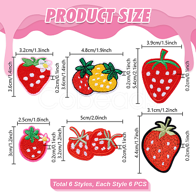 36Pcs 6 Styles Computerized Embroidery Cloth Self Adhesive Patches PATC-PH0001-23-1