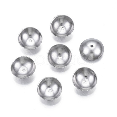 Non-Tarnish 304 Stainless Steel Bead Caps STAS-S057-48C-P-1