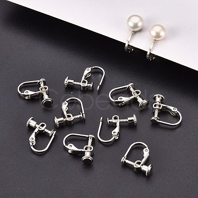 Brass Screw On Clip-on Earring Findings LS-KK-L164-02P-1
