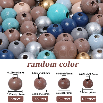 Baking Paint Wood Beads WOOD-SP0001-77B-1