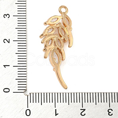 Brass Micro Pave Clear Cubic Zirconia Pendants ZIRC-U003-01G-05-1