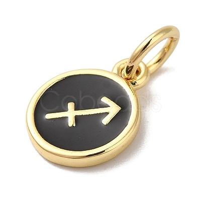 Real 18K Gold Plated Brass Enamel Charms KK-L216-001G-C-1
