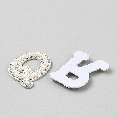 26Pcs Plastic Imitation Pearl and Polyester Cloth Iron on/Sew on Patches DIY-WH0740-36-1