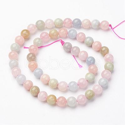 Natural Morganite Bead Strands G-P213-18-6mm-1