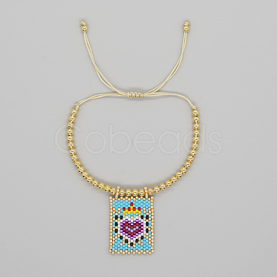 Bohemian Style Brass Bead Braided Bead Bracelets DK2646-2-1