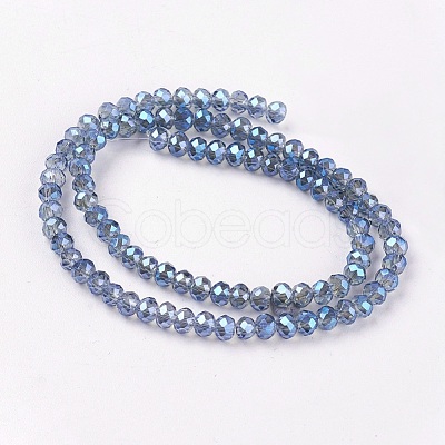 Faceted Rondelle Electroplate Glass Beads Strands X-EGLA-D020-3x2mm-59-1