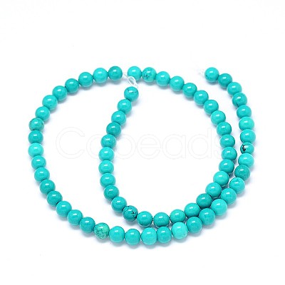 Natural Howlite Round Bead Strands X-TURQ-E022-38B-6mm-1