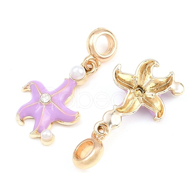 Alloy Enamel European Dangle Charms AL-CBAC2D3-01G-02-1