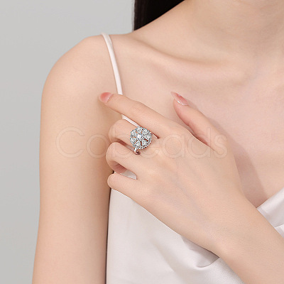 Gear Rotatable Open Cuff Rings for Women RJEW-S402-12P-1