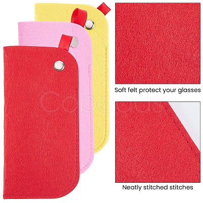 3Pcs 3 Colors Rectangle Felt Eyeglass Case AJEW-CN0007-36B-1