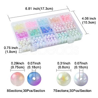 Transparent & Two Tone Opaque Acrylic Beads SACR-FS0001-24-1