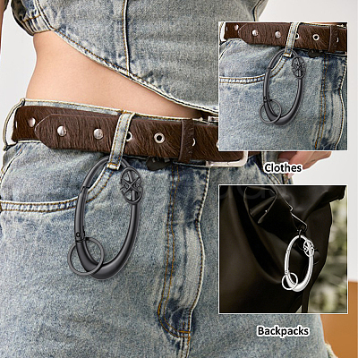 2Pcs 2 Colors Alloy Spring Gate Rings FIND-ME0003-44B-1