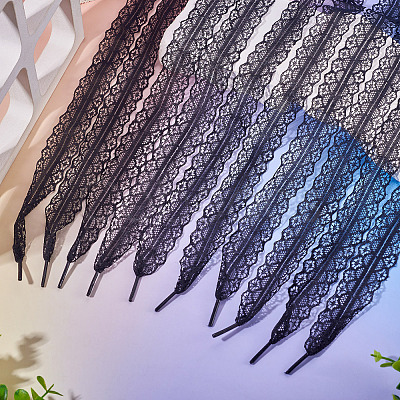 10 Pairs Polyester Lace Shoelaces AJEW-TA0003-14C-1