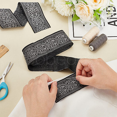 7M Ethnic Style Embroidery Polyester Ribbons OCOR-WH0070-119B-03-1