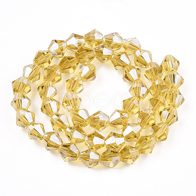Electroplate Glass Beads Strands EGLA-Q118-6mm-A-1