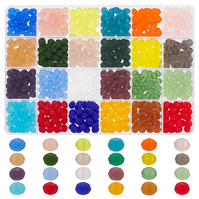 720Pcs 24 Colors Transparent Glass Beads EGLA-PH0001-38-1