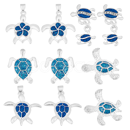 10Pcs 5 Styles Zinc Alloy Enamel Pendants FIND-PH0022-12-1