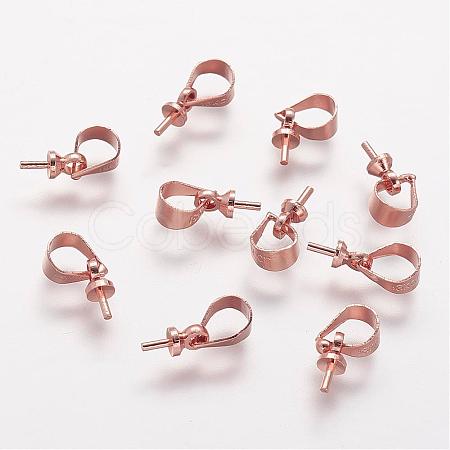 Rack Plating Brass Peg Bails Pendants KK-A142-012RG-1