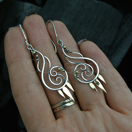 Spiral Alloy Dangle Earrings FS-WG8B3F2-01-1