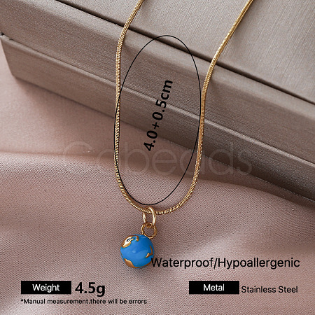 Vintage 304 Stainless Steel Enamel Pendant Necklaces for Women UW9109-4-1