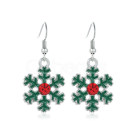 Snowflake Alloy Enamel Dangle Earrings FS-WGD9918-13-1