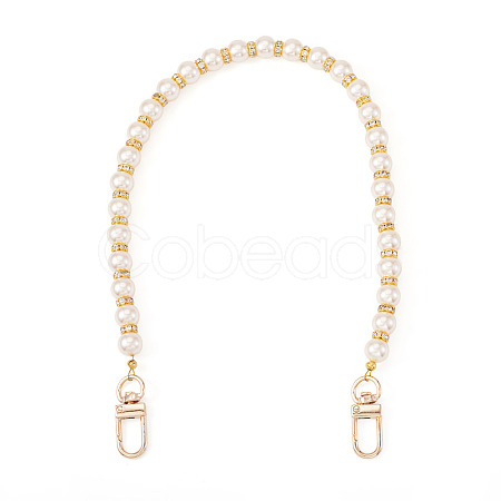 Round Plastic Imitation Pearl Beads Bag Extender Chains HJEW-TAC0082-1