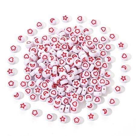 White Opaque Acrylic Beads MACR-YW0001-19D-1