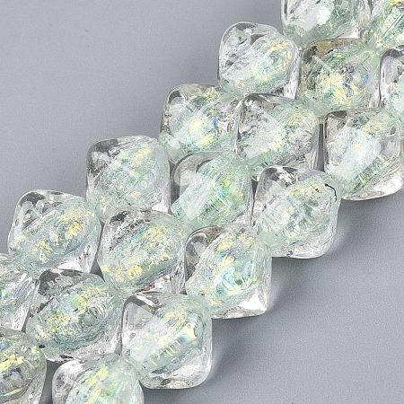 Handmade Foil Glass Beads Strands FOIL-Q002-06C-1