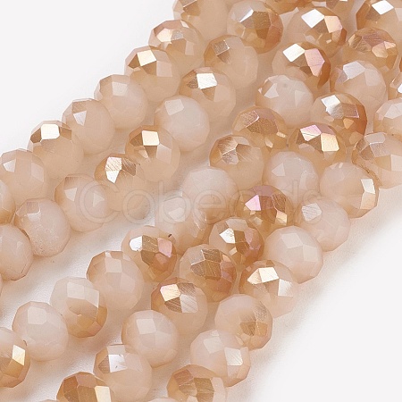 Electroplate Glass Beads Strands X-GLAA-K027-HR-C04-1