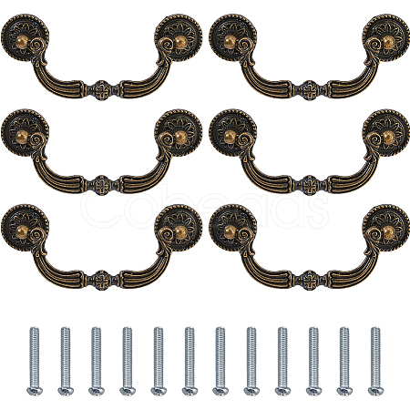 6Pcs Zinc Alloy Drawer Pull Handles FIND-FH0017-15AB-1