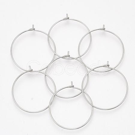 304 Stainless Steel Hoop Earring Findings X-STAS-T047-17-1